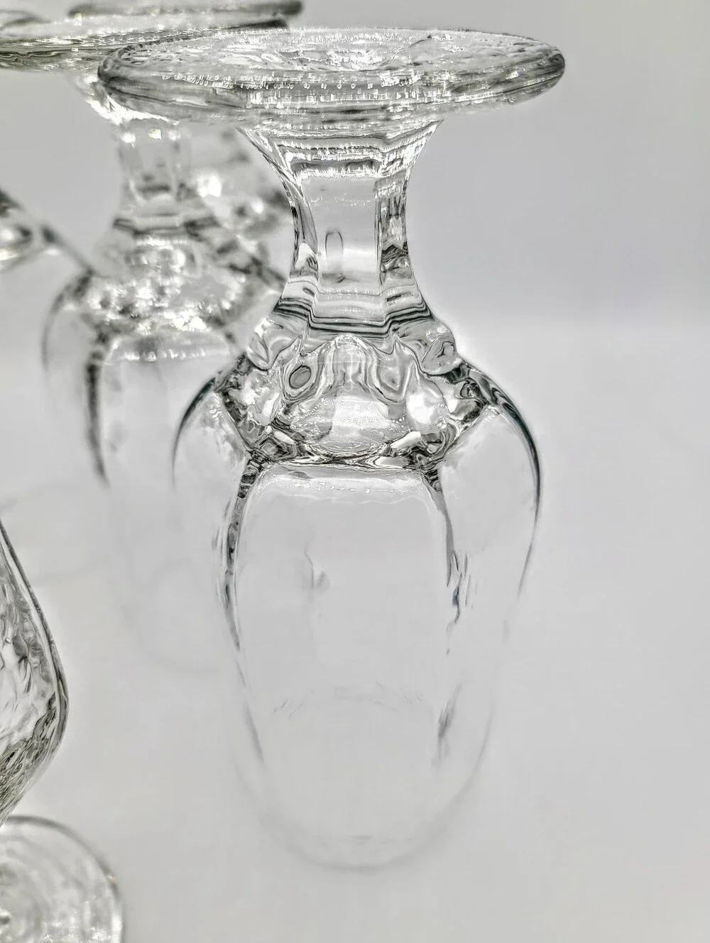 Libbey Chivalry Clear Water Beer Glasses Set of 6 Textured Pressed Glass 12 Oz